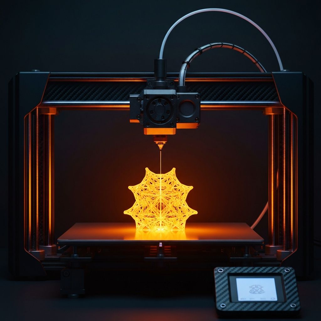 Impressora 3D FDM de alta tecnologia em funcionamento na BrotherForge